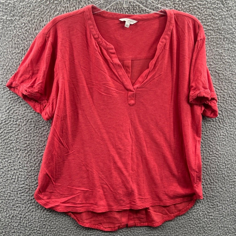 Lucky Brand Womens Minimalist Top L Relaxed Casual Indie Capsule Elevated Basics